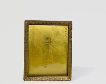Vintage Brass Photo Frame, 3 1/2 x 4 1/2, 100% Golden Brass Picture Frame, Table Top Easel Back Photo Frame