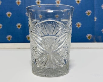 Vintage Barware Whiskey Glass - US Glass Highball Tumbler Pattee Cross Pattern