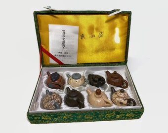 Miniature Yixing Teapots, Boxed Set, Shen’s Pieces, Mini Clay Teapots