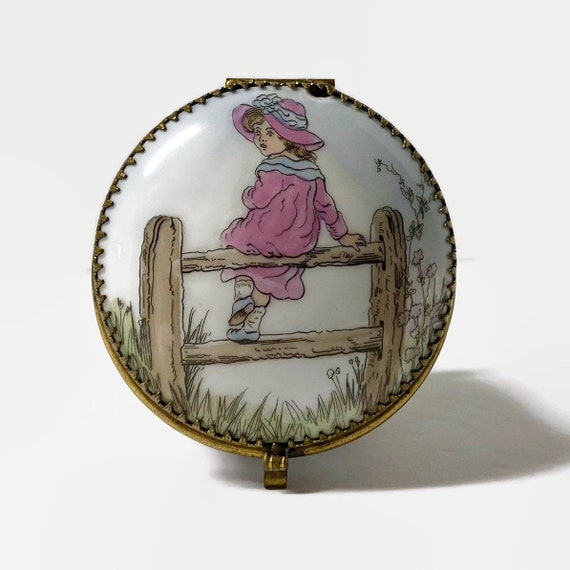 French Porcelain Trinket Box - Keepsake - Jewelry 