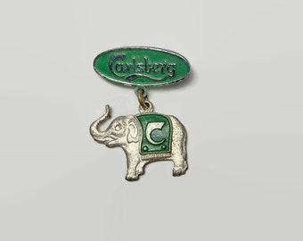 Vintage Carlsberg Elephant Pin - Enameled Pin For Beer Lovers