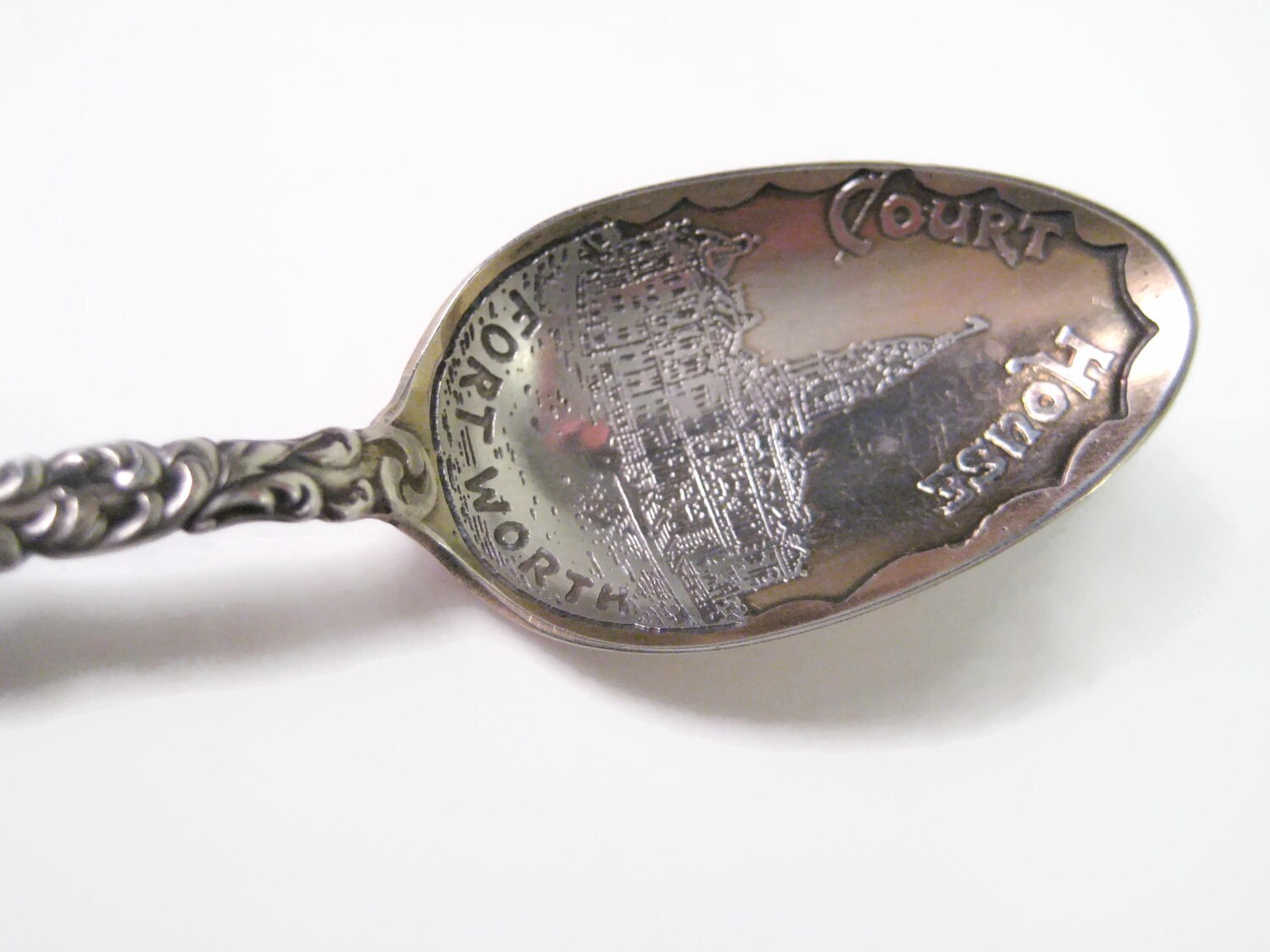 Antique Sterling Souvenir Spoon 1800s Fort Worth Texas Court Etsy