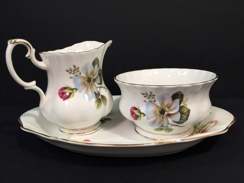 Royal Albert Cream & Sugar With Tray 3 Piece Set Etsy