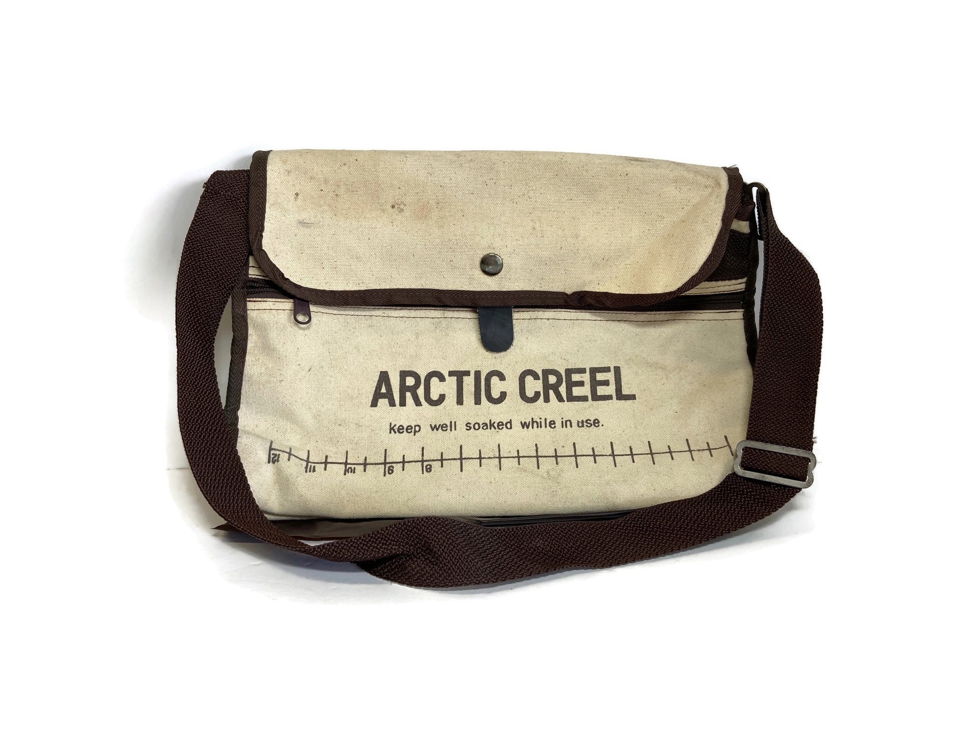 Vintage Arctic Creel Fishing Bag, Canvas Shoulder Bag