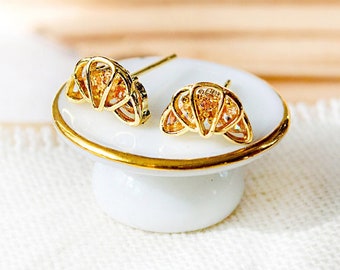 Croissant Earrings Food Collection Pastries Food 925 Silver