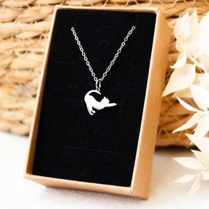 Cat Necklace - Silver - Gift - Cat - Animal