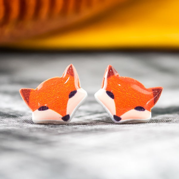 Fuchs Ohrstecker - Kunststoff - Edelstahl - Fox