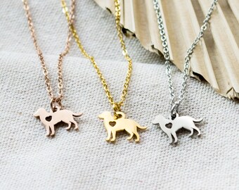 犬用ネックレス - ラブラドール ステンレススチール / 925 スターリングシルバー - ギフト - 犬 - 動物