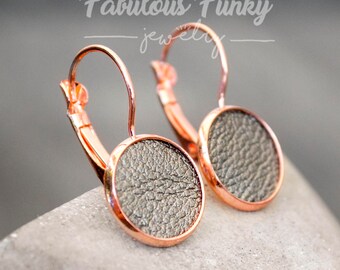 Rose Golden Earrings-"Leather"