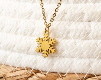 Snowflake necklace - stainless steel - flakes - Christmas