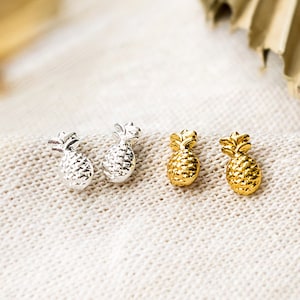 Pineapple Stud Earrings - Small Stud Earrings - Gold / Silver