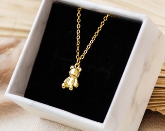 Teddy - bear necklace - gummy bear - 925 gold colored / silver colored - gift - statement - animal