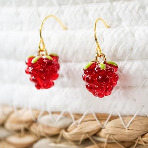 Himbeeren Ohrringe - Goldfarben / Silberfarben - Früchte - Obst -  Herbst Beeren