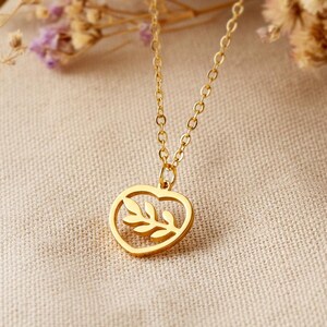 Collier Branche en forme de cœur - Or/Argent - Collier - Feuilles de branche