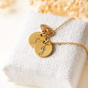 Name Letter Engraving Necklace - Valentine&#39;s Day Gift - Stainless Steel - Gold / Silver Personalized