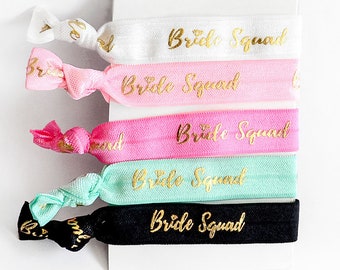 2er Pack -"Bride Squad" - Armband Haargummi Junggesellenabschied Hochzeit