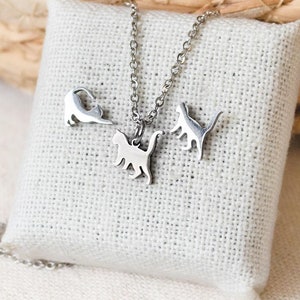 Cat Necklace - Silver - Gift - Cat - Animal
