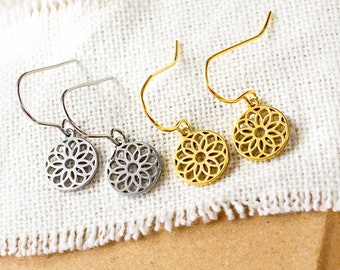 Filigree earrings mandala - bohemian - flower of life