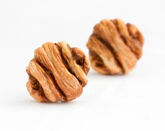 Franzbrötchen oorbellen Miniatuur eten - Kaneelbroodjes - Eten - Gebak