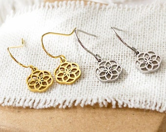 Filigree earrings mandala - bohemian - flower of life