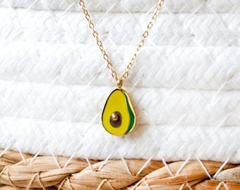 Avocado Necklace Gold - Veggie - Vegetables - Vegan - Stainless Steel