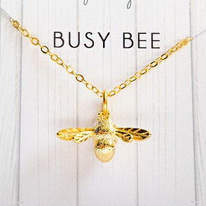 BESTSELLER Busy bee bee necklace gold-colored / silver-colored gift statement 925 animal message Mother's Day image 1