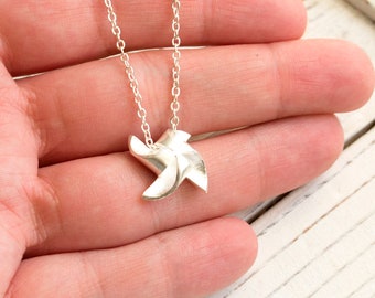 Follow the wind - wind turbine necklace - 925 Sterling Silver Edition