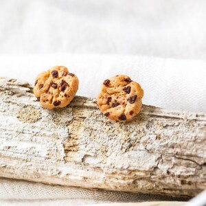 Mini Cookie Stud Earrings Miniature Food Fimo Cookie Polymer Clay image 4