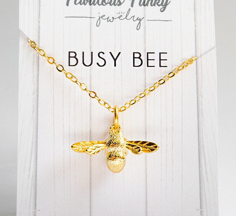 BESTSELLER Busy bee bee necklace gold-colored / silver-colored gift statement 925 animal message Mother's Day image 1