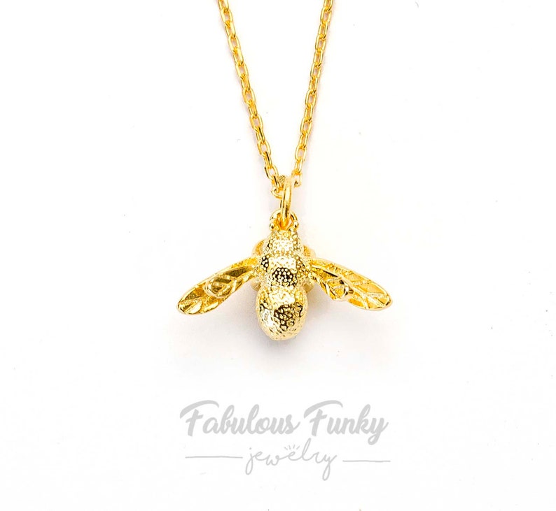 BESTSELLER Busy bee bee necklace gold-colored / silver-colored gift statement 925 animal message Mother's Day image 3