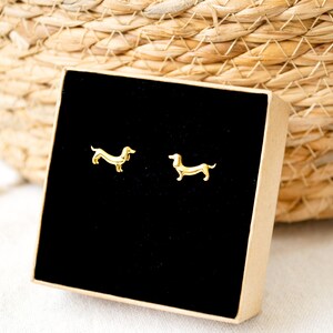 Dog Dachshund Stud Earrings 925 Sterling Silver Dachshund Gift Dog Canine Animal image 6