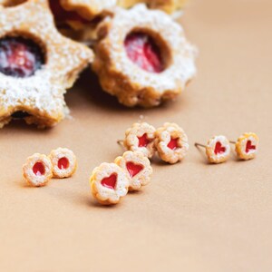 Jam biscuit earrings Miniature Food image 4