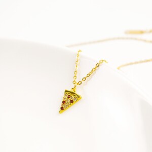 Pizza Necklace Gold-colored Food Collection Fast Food Food 925 Silver image 2