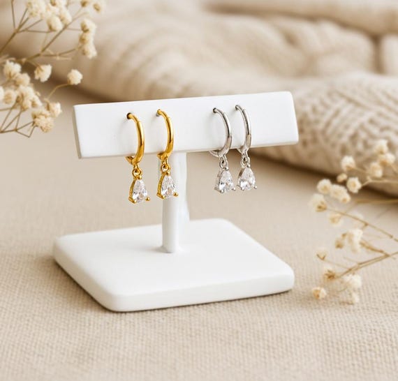 Orecchini in argento sterling 925 con zirconi – CLUSTER 8 x 8