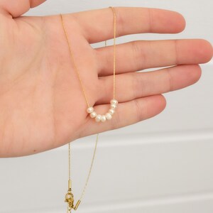 Pearl necklace gold / silver white image 3