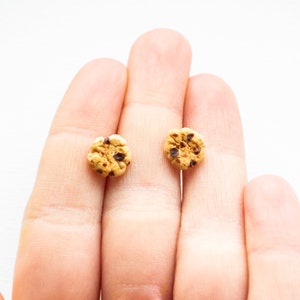 Mini Cookie Stud Earrings Miniature Food Fimo Cookie Polymer Clay image 5