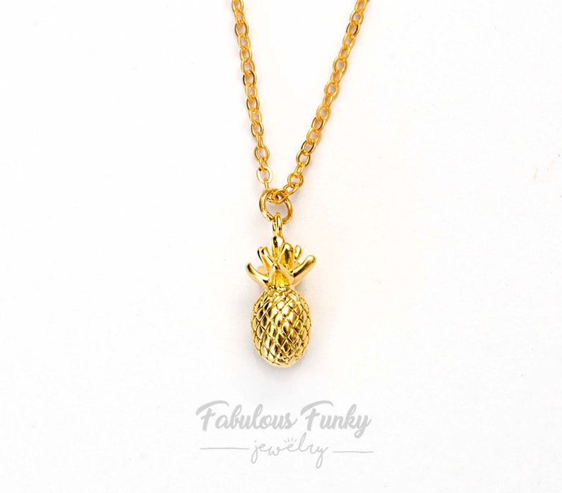 Summery pineapple necklace gold-colored image 7
