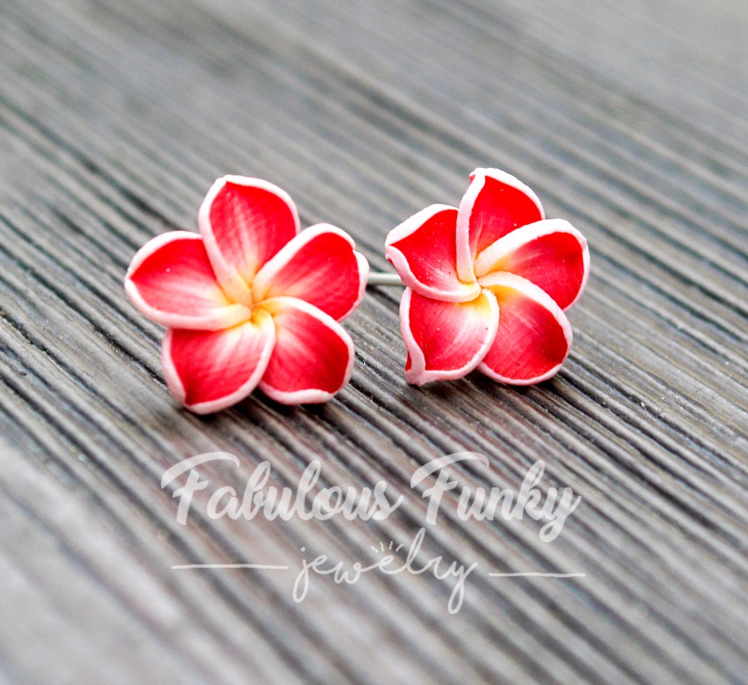6 Paires Boucles D'oreilles Fleurs PHOGARY - Plumeria En Argile Polymère, Couleurs Vives, Style Bohème Tropical