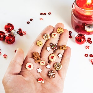Jam biscuit earrings Miniature Food image 8