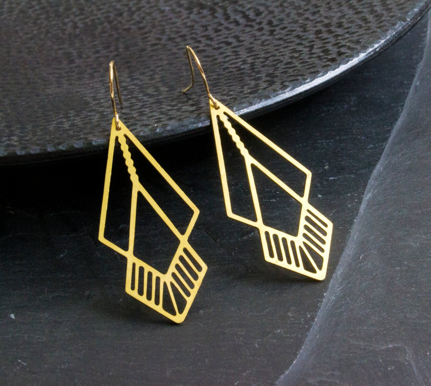 BESTSELLER - Messingohrringe - Geometrisch l Statement | Boho I Ethno Gold