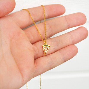 Pizza Necklace Gold-colored Food Collection Fast Food Food 925 Silver image 4