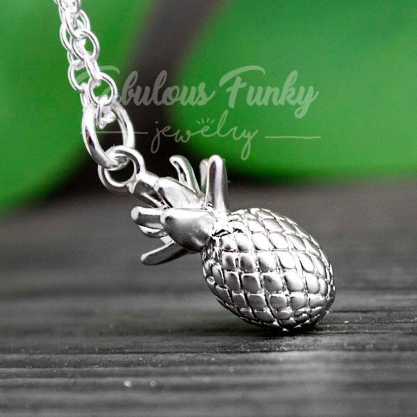 Sommerliche Ananas Kette silber