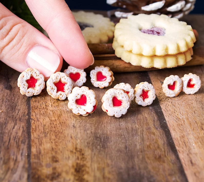 Jam biscuit earrings Miniature Food image 2