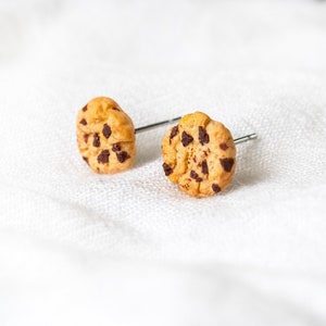 Mini Cookie Stud Earrings Miniature Food Fimo Cookie Polymer Clay image 2