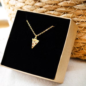 Pizza Necklace Gold-colored Food Collection Fast Food Food 925 Silver image 3