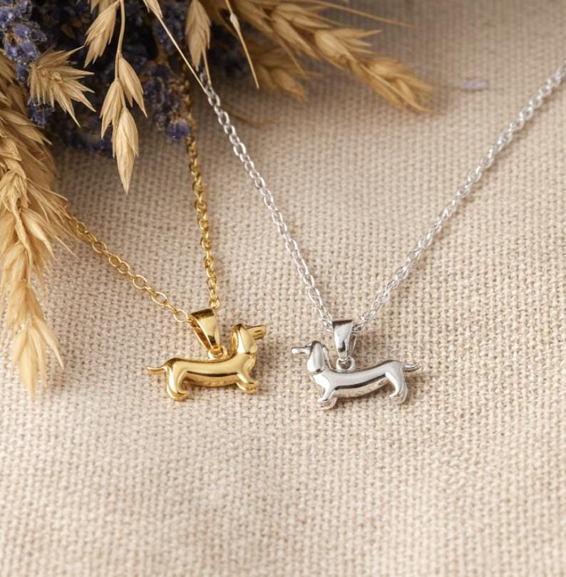 Dackel Kette in Gold und Silber mit Dackel Anhänger
