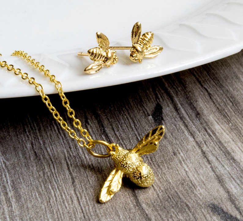 BESTSELLER Busy bee bee necklace gold-colored / silver-colored gift statement 925 animal message Mother's Day image 6