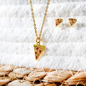 Pizza Necklace Gold-colored Food Collection Fast Food Food 925 Silver image 6