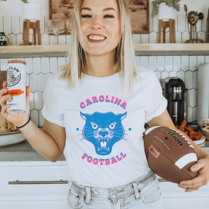 Carolina Panthers T-Shirt for Women | Carolina Panthers Football Retro Game Day Tee | Panthers T-Shirt | Carolina Panthers Shirt