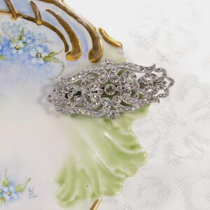 Antique Rhinestone Hair Clip – Pot Metal Upcycled brooch
